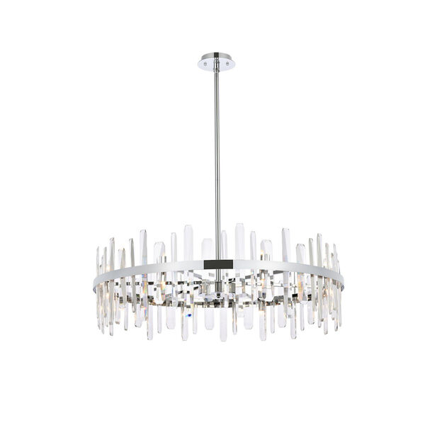 Serena Chrome and Clear 36-Inch Round Chandelier, image 1