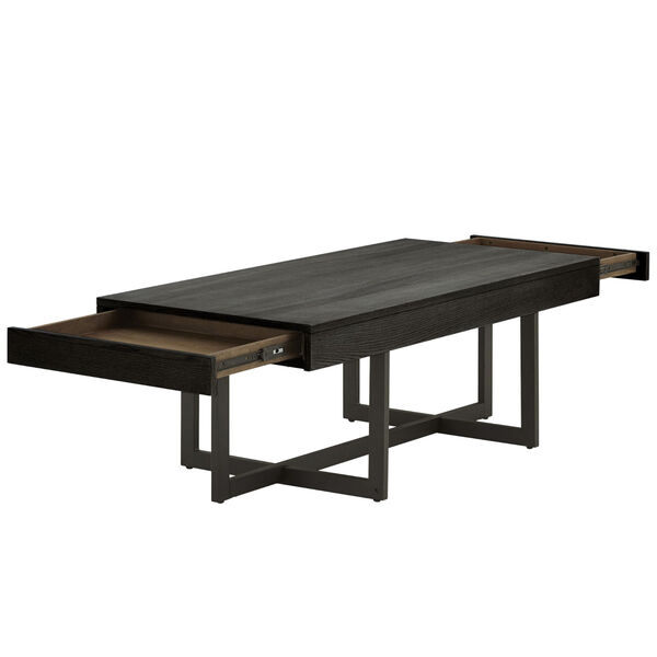 Hunter Black Coffee Table with Two Drawer, image 2