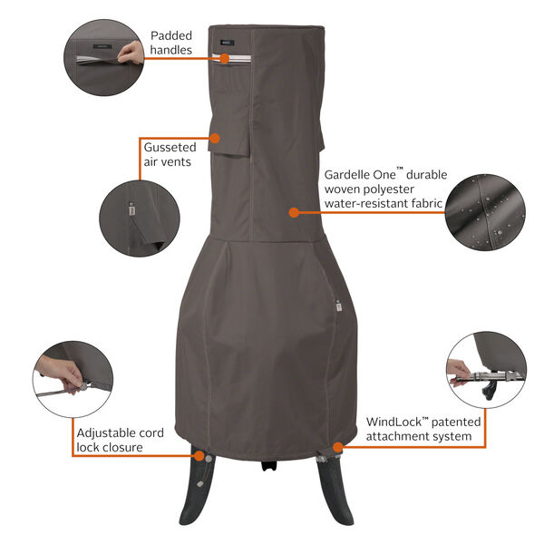 Maple Dark Taupe Outdoor Chiminea Cover, image 2