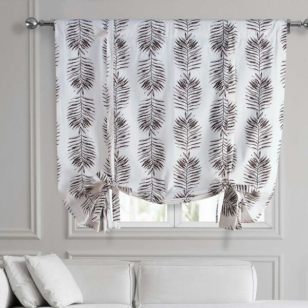 Sago Nut Brown Printed Cotton Tie-Up Window Shade Single Panel, image 1