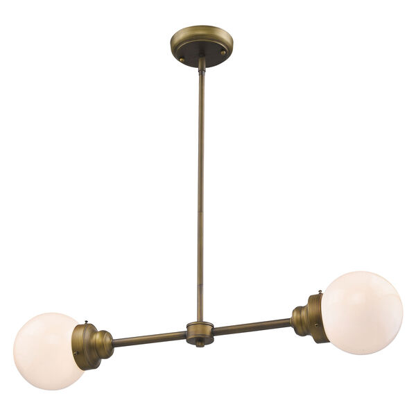 Portsmith Raw Brass 30-Inch Two-Light Pendant, image 2