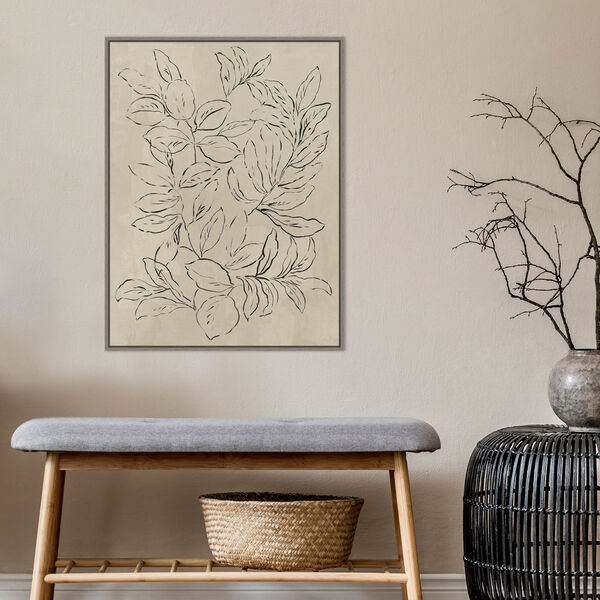 Asia Jensen Gray Outlined Leaves II 23 x 30 Inch Wall Art, image 4