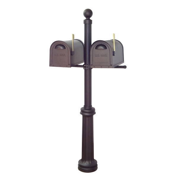 Classic Curbside Mailboxes and Fresno Double Mount Mailbox Post in Black, image 2