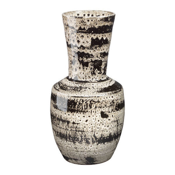 Artemis Beige and Black Ceramic Vase, image 1