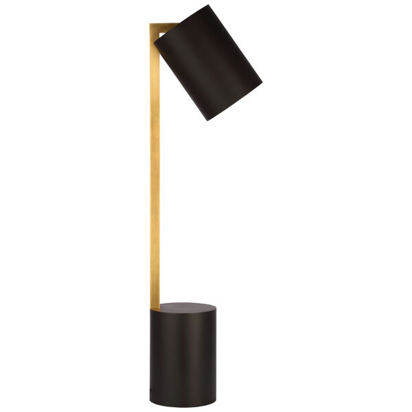 Anthony Pivoting Desk Lamp in Matte Black and Hand-Rubbed Antique Brass by Ian K. Fowler, image 1