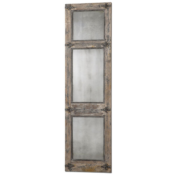 Saragano Distressed Slate Blue and Aged Ivory Leaner Mirror, image 1