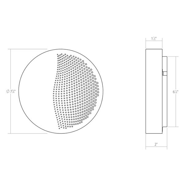 Dotwave Textured Black Small Round LED Sconce, image 3