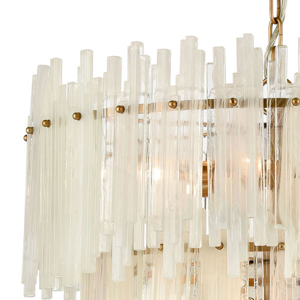 Brinicle Aged Brass and White 18-Light Chandelier, image 3