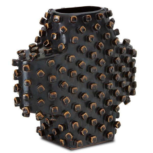 Anissa Reactive Brown 14-Inch Ceramic Vase, image 2