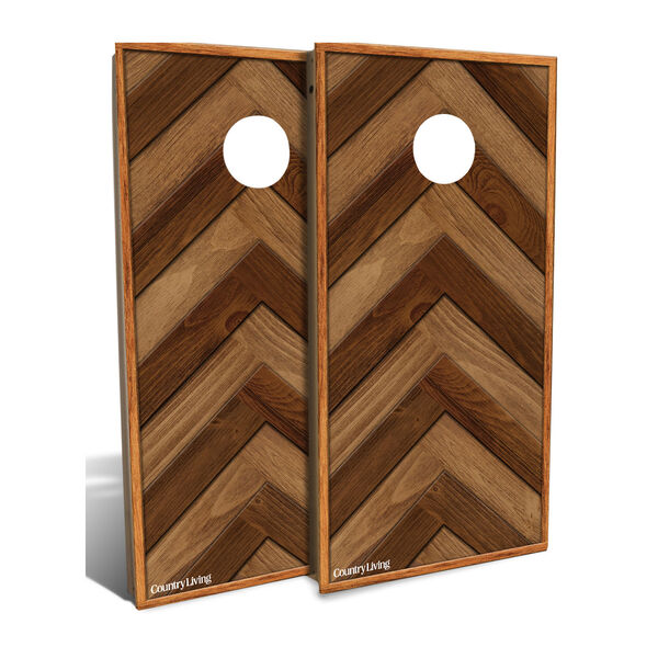Country Living Dark and Light Stain Chevron Cornhole Board Set with 8 Bags, image 1