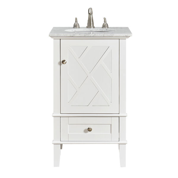 Luxe Frosted White Vanity Washstand, image 4