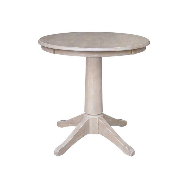 Parawood I Washed Gray Clay Taupe 30-Inch  Round Top Pedestal Table with Two Chairs, image 3