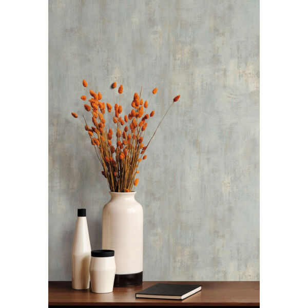 Antonina Vella Elegant Earth Blue Concrete Patina Textures Wallpaper, image 1