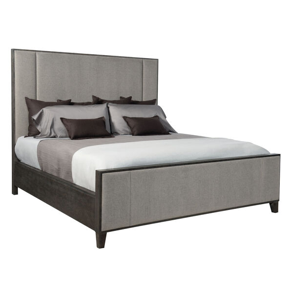 Linea Dark Gray Upholstered Panel Queen Bed, image 1