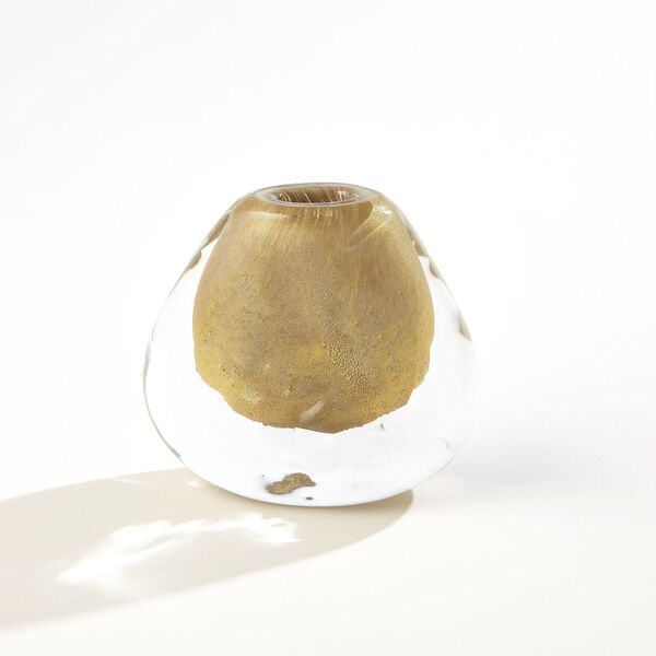 Gold and Clear Conical Vase, image 5