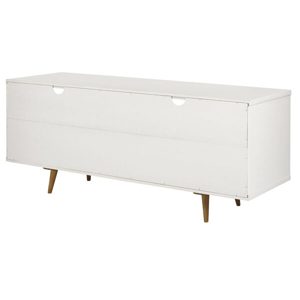 Ivy White Three-Drawer Solid Wood TV Stand, image 4