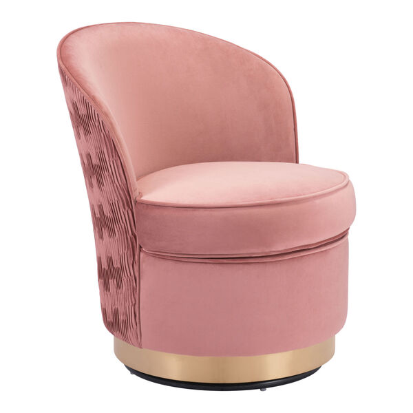 Zelda Pink and Gold Accent Chair, image 1