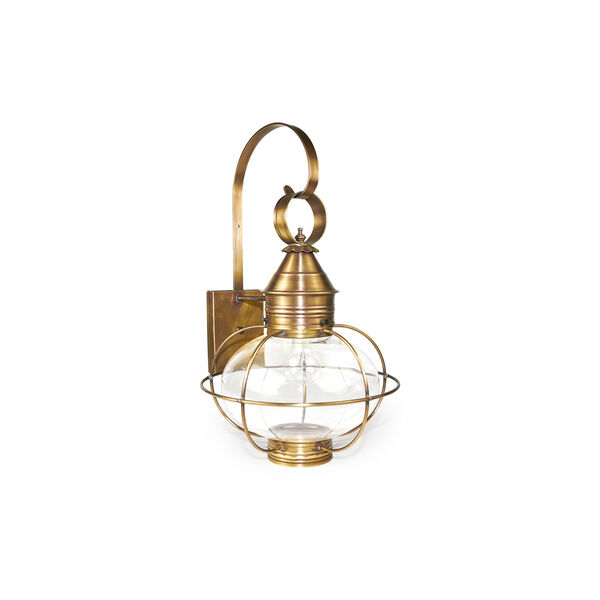 Onion Antique Brass 12-Inch One-Light Outdoor Wall Sconce with Clear Glass, image 1