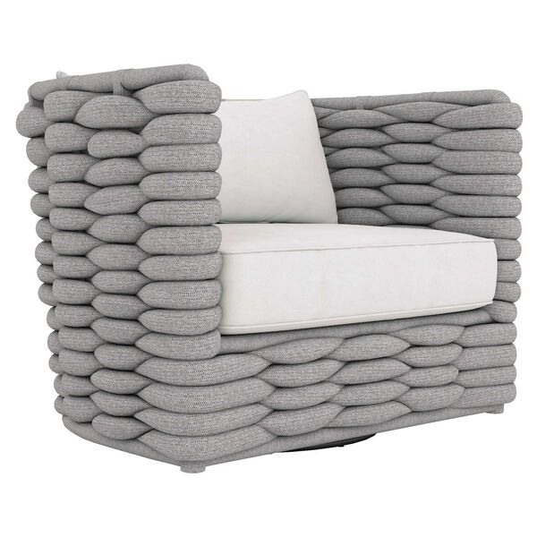 Wailea Nordic Gray and White Outdoor Swivel Chair, image 1