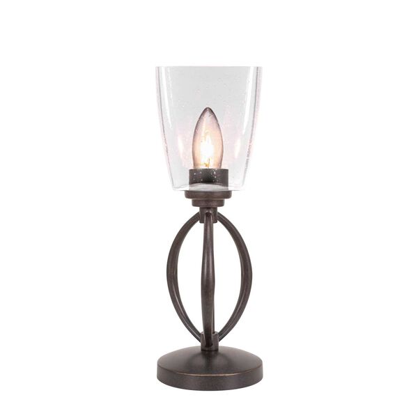 Marquise Dark Granite One-Light Table Lamp with Clear Bubble Glass, image 1