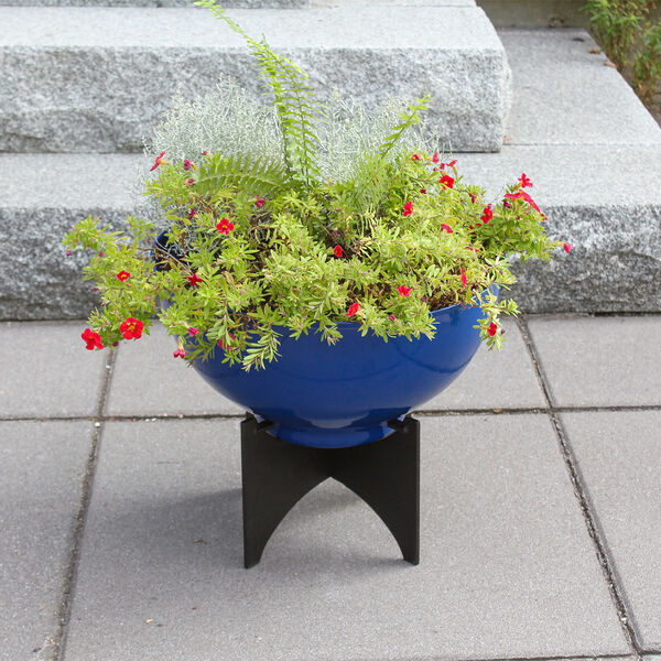 Norma I French Blue Planter with Flower Bowl, image 4