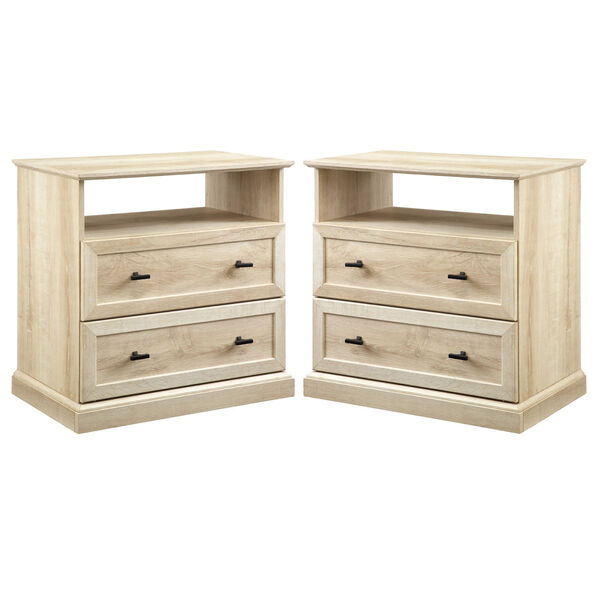 Clyde White Oak Two Drawer Nightstand, Set of Two, image 2