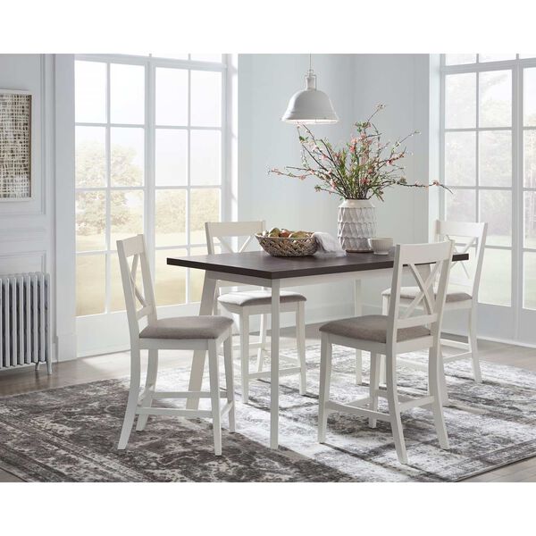 Salt and Pepper Cocoa Alabaster White Counter Table with Four Chairs, image 2