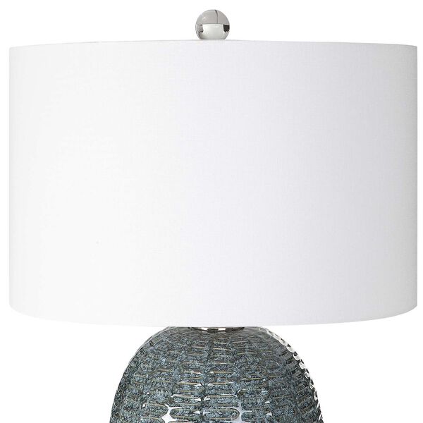 Caralina Blue and Polished Nickel One-Light Geometric Table Lamp, image 5