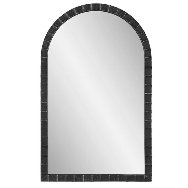 Dandridge Matte Black and Silver 24-Inch x 39-Inch Arch Mirror, image 2