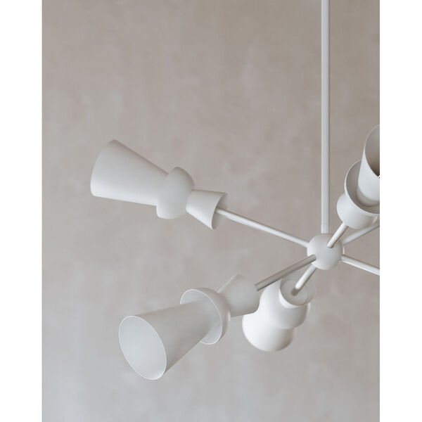 Florence Gesso White Six-Light Chandelier, image 5