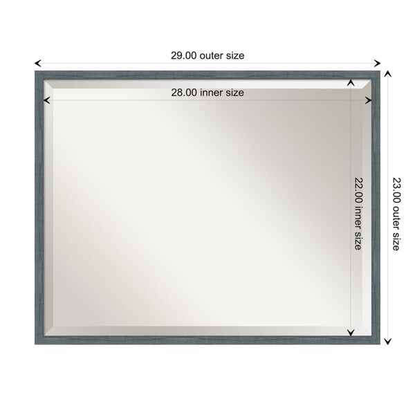 Dixie Blue and Gray 29W X 23H-Inch Bathroom Vanity Wall Mirror, image 6
