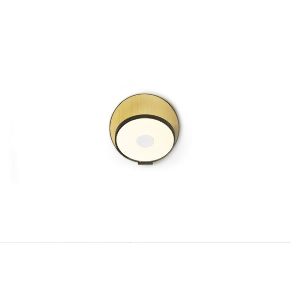 Gravy Metallic Black Brushed Brass LED Plug-In Wall Sconce, image 1