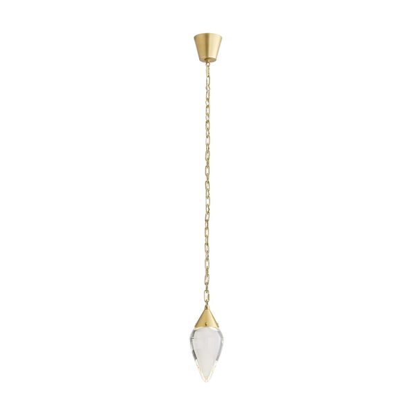 Berkley Clear Crystal Antique Brass LED  Pendant, image 3