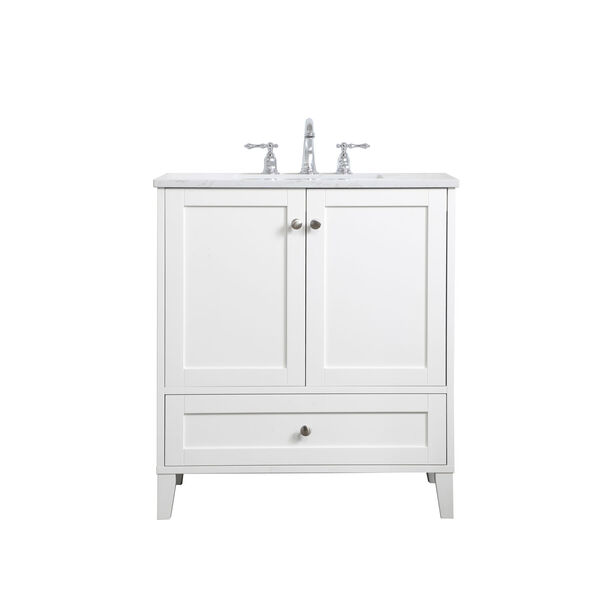 Elegant Lighting Sommerville White 30, 30 Inch Vanity Sink