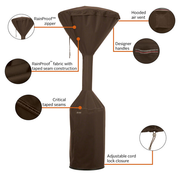 Birch Dark Cocoa RainProof Stand-Up Patio Heater Cover, image 3