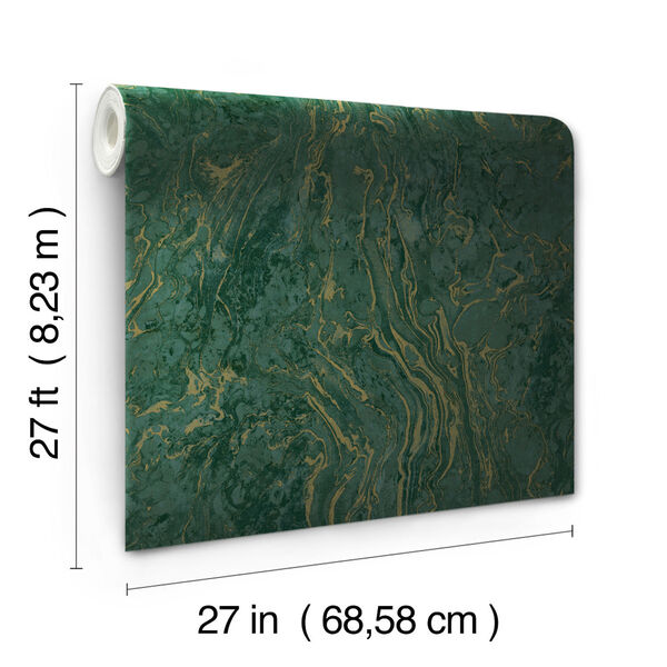 Ronald Redding 24 Karat Green Polished Marble Wallpaper, image 4
