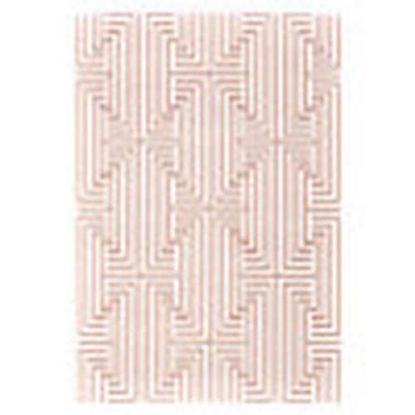 Saphir Mira Mid-Century Pink White Area Rug, image 1