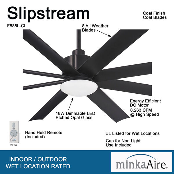 Slipstream Coal 65-Inch Ceiling Fan, image 3
