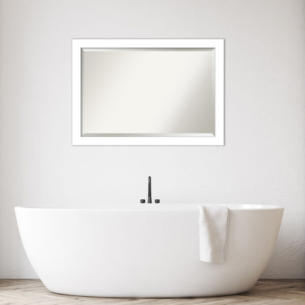 Wedge White Bathroom Vanity Wall Mirror, image 3