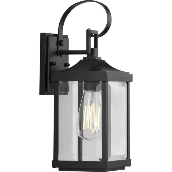 Gibbes Street Textured Black Six-Inch One-Light Outdoor Wall Sconce with Clear Beveled Shade, image 1