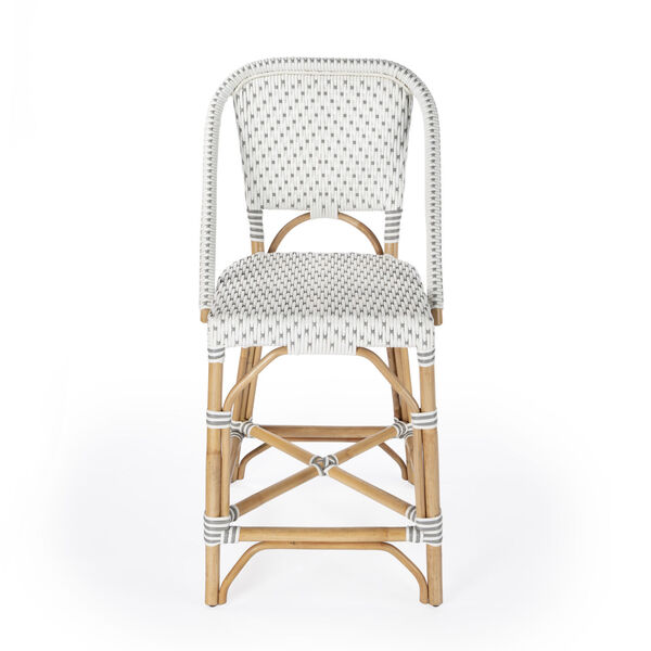 Solstice White and Grey Rattan Counter Stool, image 3