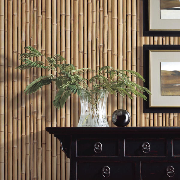 Bamboo Brown Peel And Stick Wallpaper, image 1