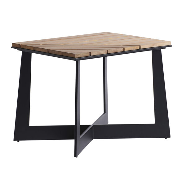 South Beach Dark Graphite and Light Brown Square End Table, image 1