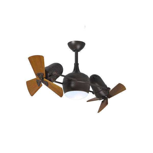 Dagny LK Textured Bronze Rotational Ceiling Fan with LED Light Kit and Mahogany Tone Blades, image 3