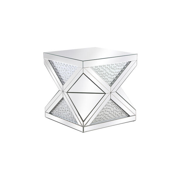 Modern Mirrored 23-Inch Contemporary Crystal End Table, image 1