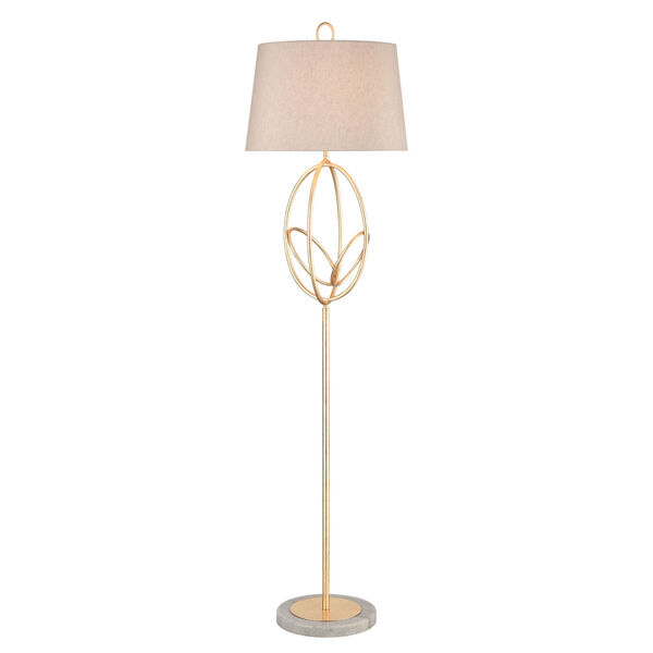 Morely Gold Leaf 64-Inch One-Light Floor Lamp, image 1