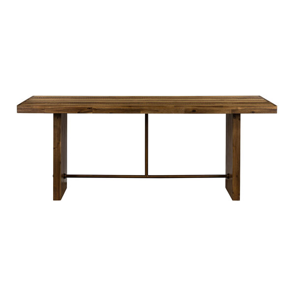 Superb Rustic Oak Matte Brass Dining Table, Set of Two, image 2