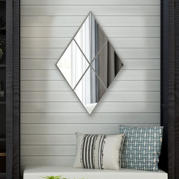 Diomand Windowpane Silver Mirror, image 1
