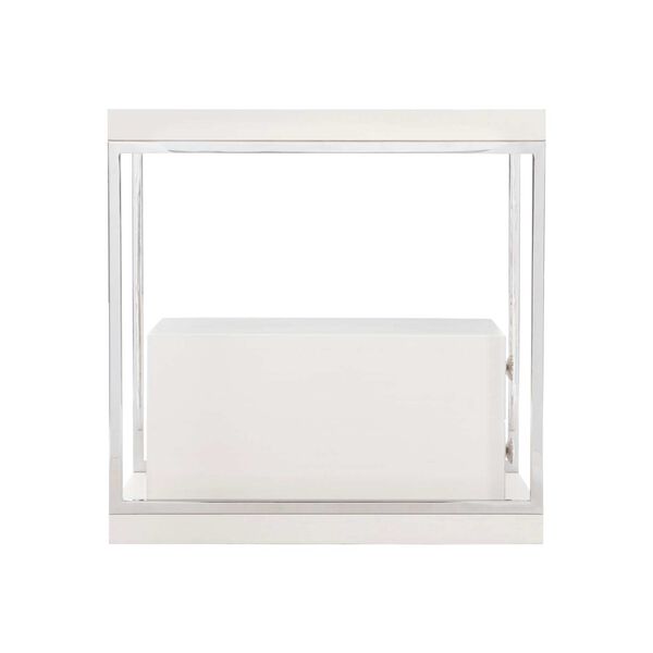 Silhouette White and Stainless Steel Side Table, image 5
