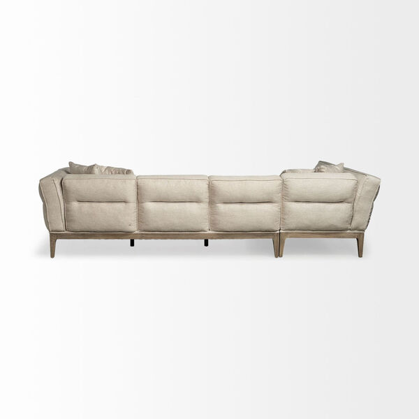Denali Cream Upholstered Left Four Seater Sectional Sofa, image 5